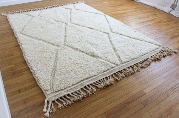 Grand Tapis blanc berbère zellia rugs